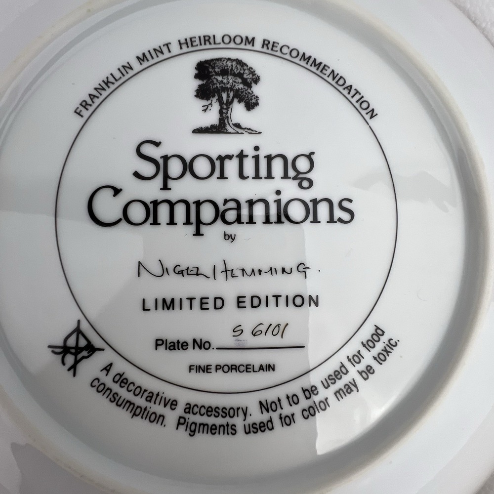 Sporting Companions Franklin Mint Plate by Nigel Hemming Labrador Dog Lab COA - Picture 5 of 7
